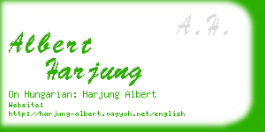 albert harjung business card
